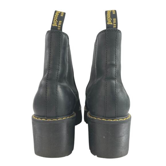 Dr. Martens Rometty Women's Black Leather Slip On Platform Chelsea Boots Size 9 - Picture 3 of 8